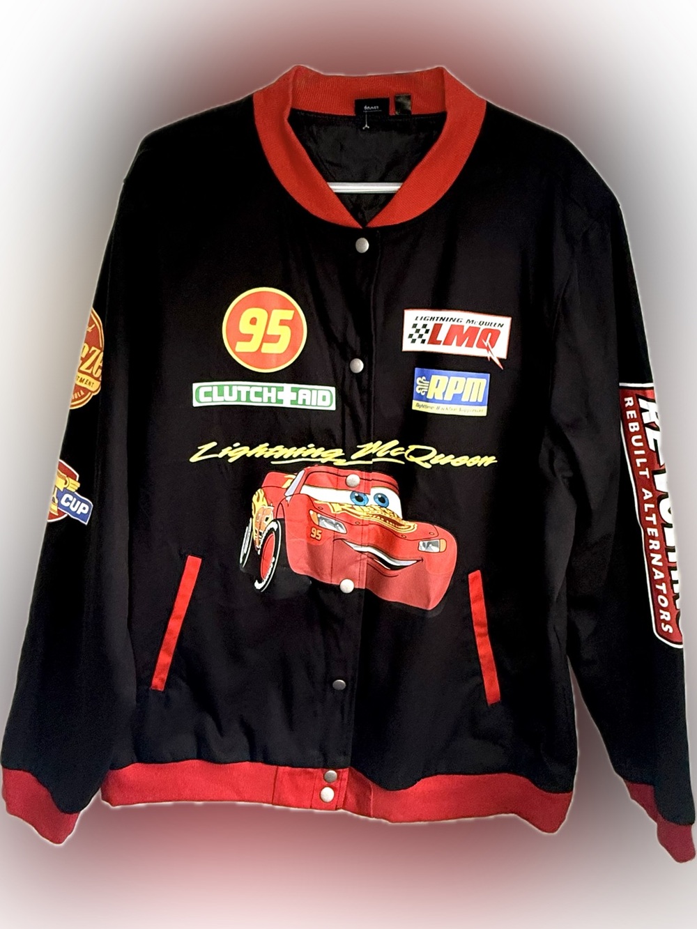 Disney Pixar Cars Lightning McQueen Racing Jacket Adult Size X-Large
